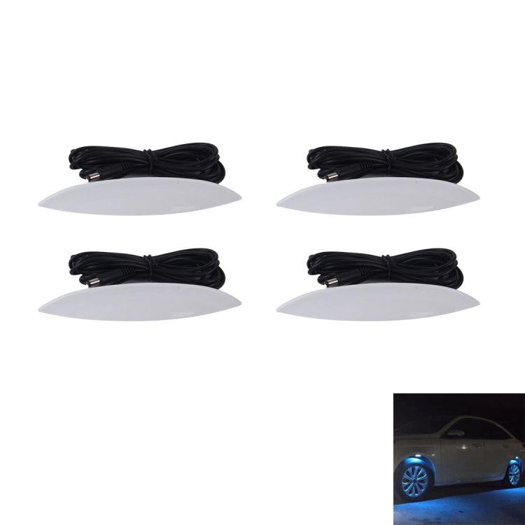 4 PCS Car Truck LED Wheel Lights Tire Light Eyebrow Shape Decorative Lights Kit Atmosphere Lamp 3 Mode DC 12-24V