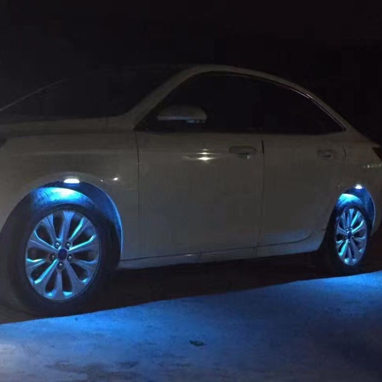 4 PCS Car Truck LED Wheel Lights Tire Light Eyebrow Shape Decorative Lights Kit Atmosphere Lamp 3 Mode DC 12-24V