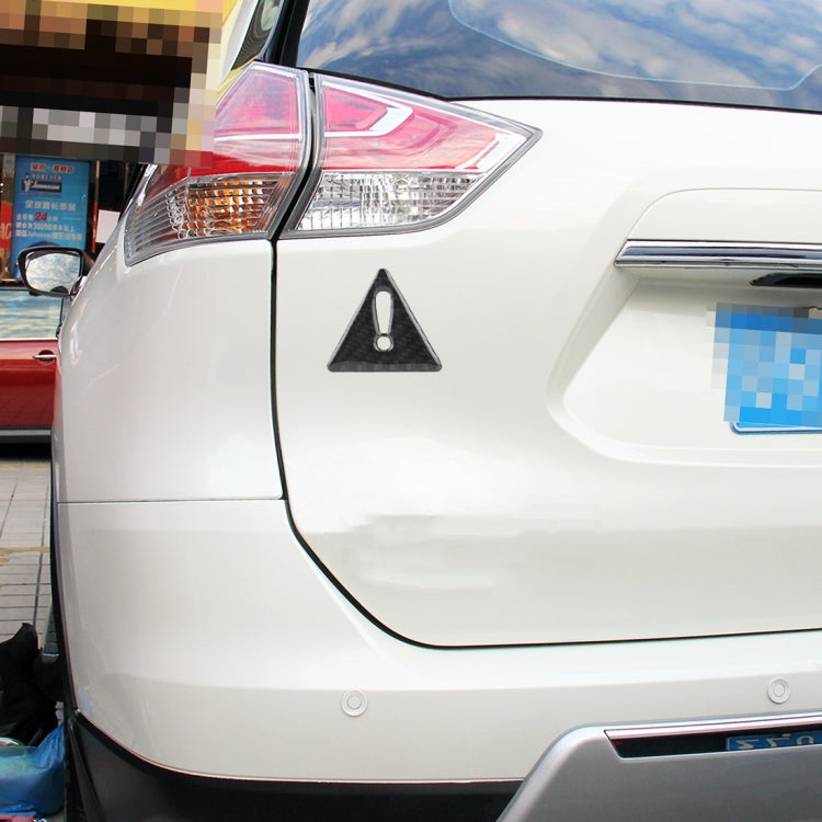 2 PCS Car-Styling Triangle Carbon Fiber Warning Sticker Decorative Sticker