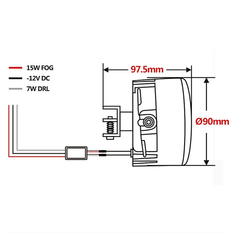 IPHCAR M701 2 PCS DC 12V 15W 6000K(Fog Light) 8000K(Running Light) 1000LM 2 in 1 Fog Light + Daytime Running Light (White Light) 