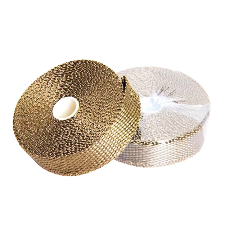 15m Titanium Gold Exhaust Wrap Auto Motor Exhaust Heat Shield Wrap Heat Resistant Wrap