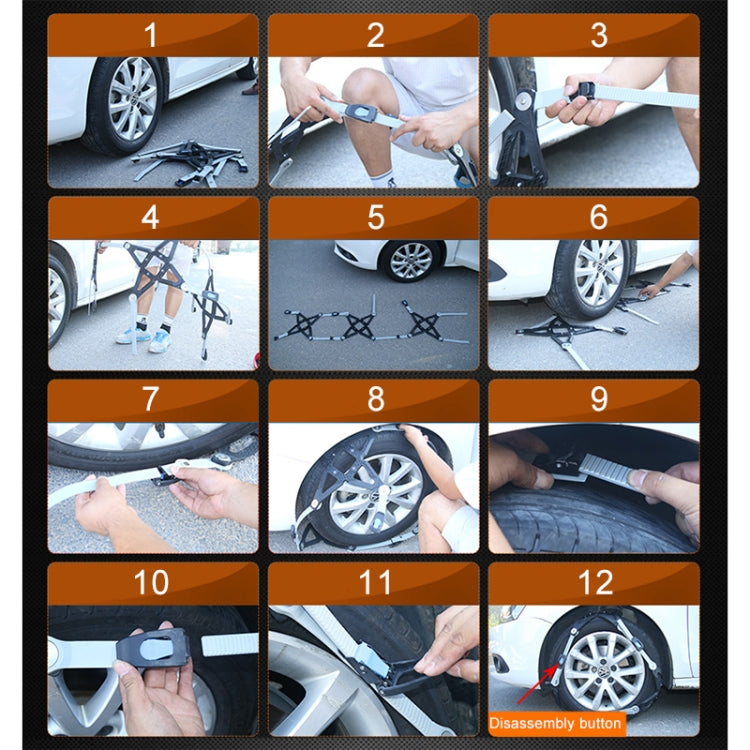 6 PCS Car Tire Emergency Cross Anti-skid Chains Tyre Anti-slip Chains (Large Size)