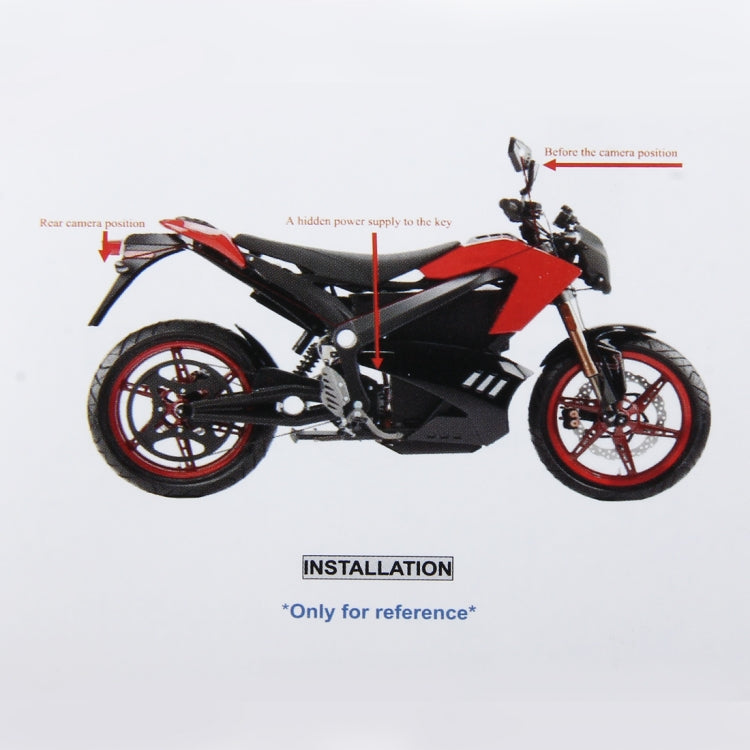 A Pair 2.4inch DC 12V-100V DVR Loop Recording 1080P High Resolution Motorcycle Driving Recorder Motorcycle Rear Mirror Cam without TF Card