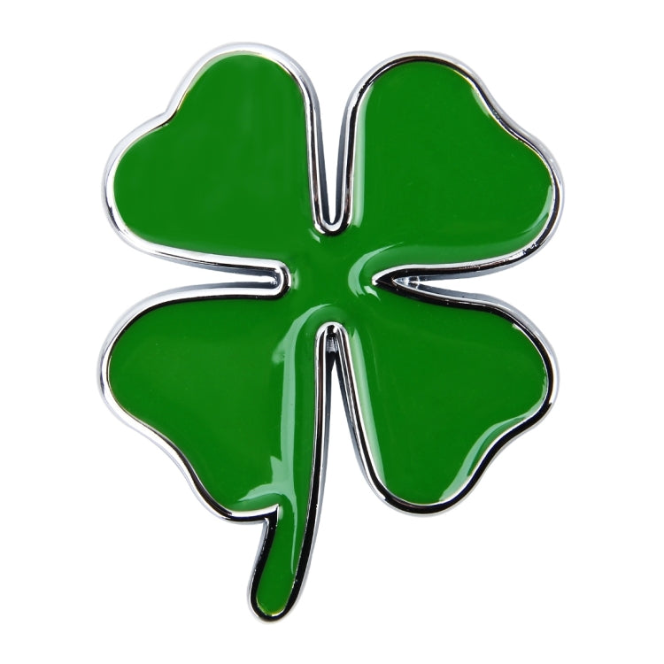 Four Leaf Clover Herb Luck Symbol Badge Emblem Labeling Sticker Styling Car Dashboard Decoration, Size: 7.5*6cm