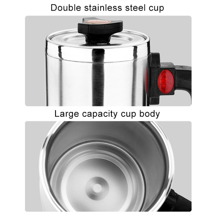DC 12V Stainless Steel Car Electric Kettle Heated Mug Heating Cup with Charger Cigarette Lighter for Car, Capacity: 500ML