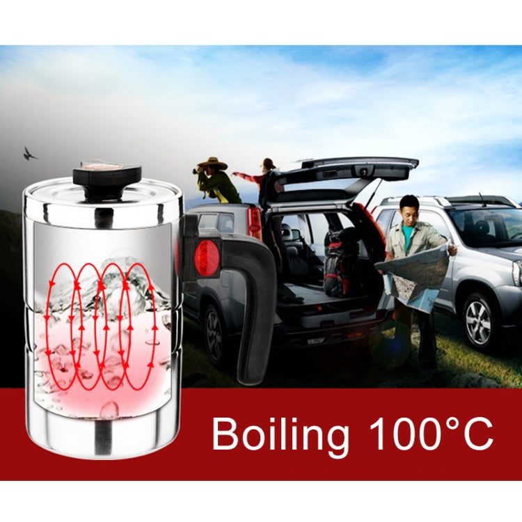 DC 12V Stainless Steel Car Electric Kettle Heated Mug Heating Cup with Charger Cigarette Lighter for Car, Capacity: 500ML