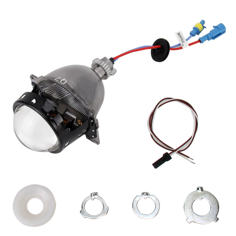 IPHCAR Q7 DC12V 35W 5500K 3.0 inch Non-destructive Modification Bi-Xenon Projector Lens Light with Special Light Bulb for Left Driving
