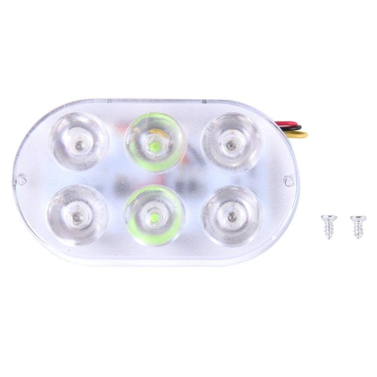 HAO YUAN HY-1539 DC 12V 5W 6LEDs Car Flash Lamp (Blue Light + Green Light + Red Light)