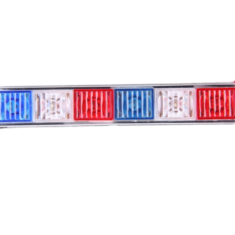2PCS 3W 6 LED Vehicle Flashing Warning Strobe Light,DC 12V , Red Light + Blue Light + White Light, Wire Length: 45cm