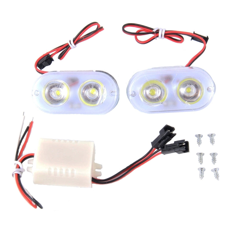 2 PCS HAOYUAN HY-1537 DC 12V 3W 150LM 5000K 4 LEDs Car Flashing DRL Daytime Running Lights Lamp(White Light)