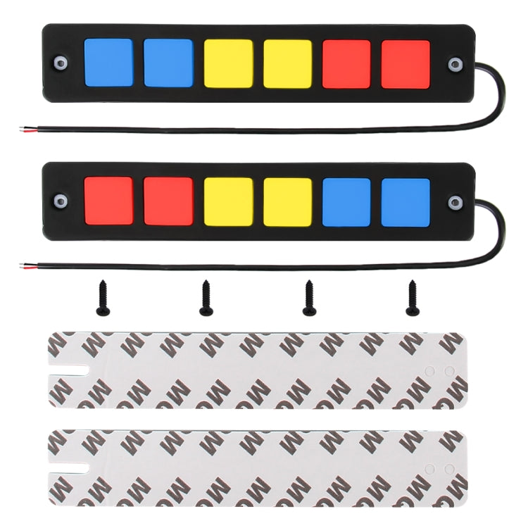 2 PCS DC 12V 7.4W Square Shape LED Daytime Running Lights Lamp COB LEDs