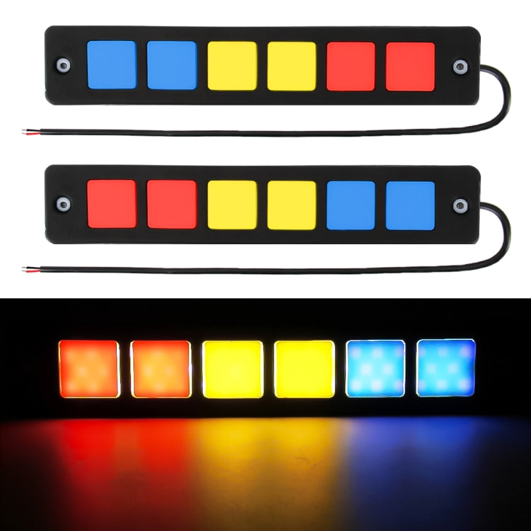 2 PCS DC 12V 7.4W Square Shape LED Daytime Running Lights Lamp COB LEDs