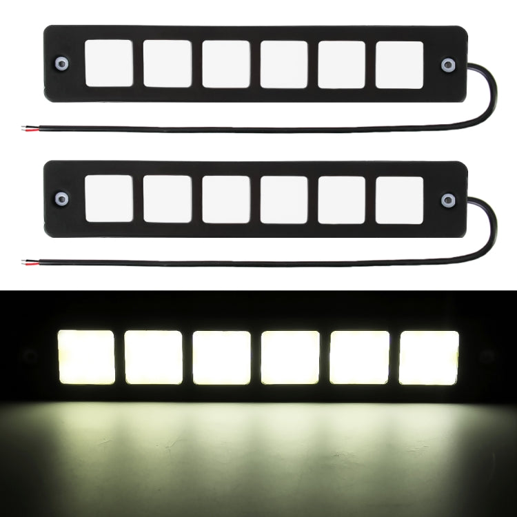 2 PCS DC 12V 7.4W Square Shape LED Daytime Running Lights Lamp COB LEDs