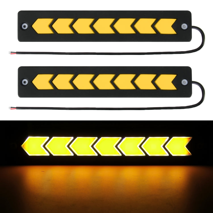2 PCS DC 12V 7.4W Arrow Shape LED Daytime Running Lights Lamp COB LEDs