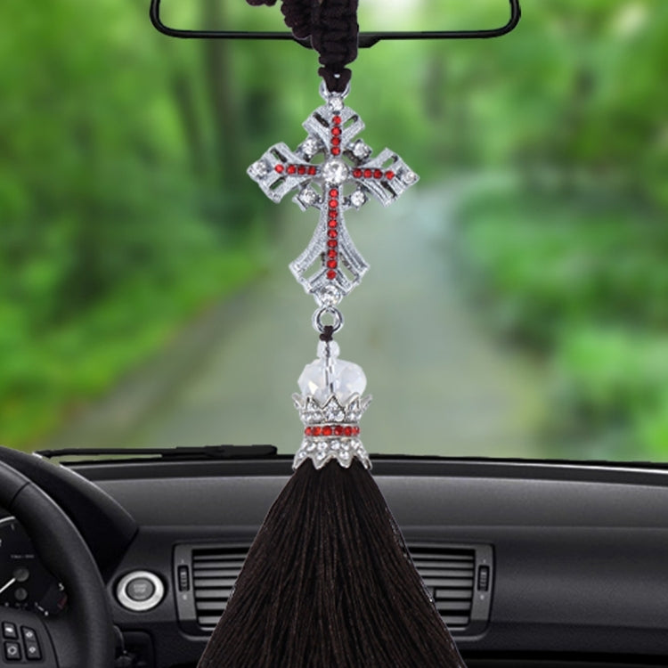 Lovely Ornaments Metal Flower Crystal Style Hanging Decoration For Car And Household