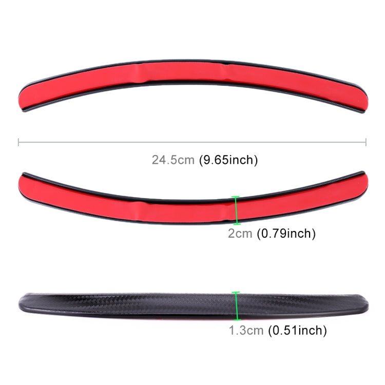 2 PCS 24.5cm Car Universal Fender Flares Wheel Eyebrow Decal Sticker Eyebrow Car-covers Black Striped Round Arc Strips