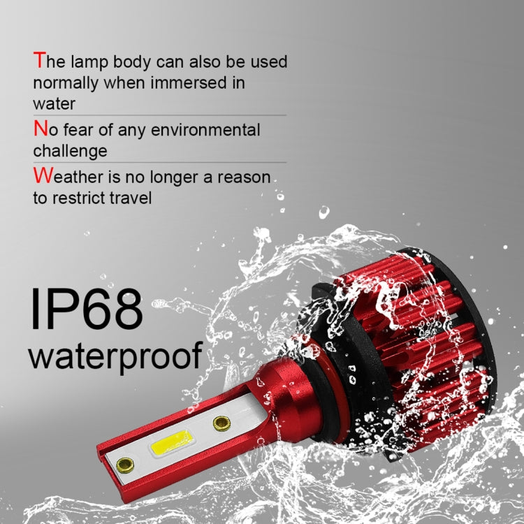 Q6 2 PCS HB4 / 9006 25W 3000LM 6000K IP68 LED Headlight Bulbs High Beam Conversion Kit DC 9-36V(White Light)