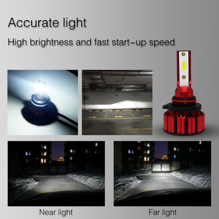 Q6 2 PCS HB4 / 9006 25W 3000LM 6000K IP68 LED Headlight Bulbs High Beam Conversion Kit DC 9-36V(White Light)