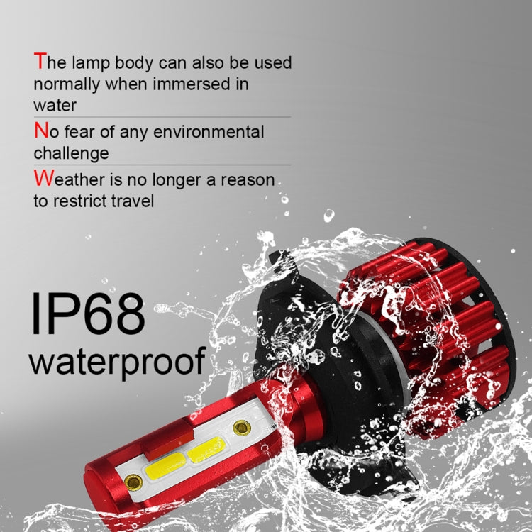 Q6 2 PCS H4 / 9003 / HB2 25W 3000LM 6000K IP68 LED Headlight Bulbs High Beam Conversion Kit DC 9-36V (White Light)