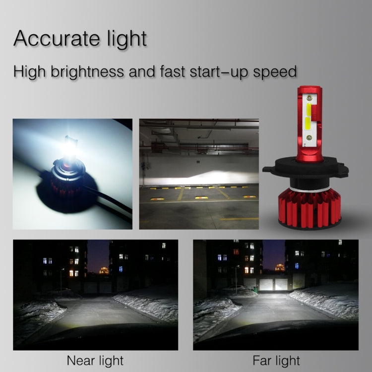 Q6 2 PCS H4 / 9003 / HB2 25W 3000LM 6000K IP68 LED Headlight Bulbs High Beam Conversion Kit DC 9-36V (White Light)