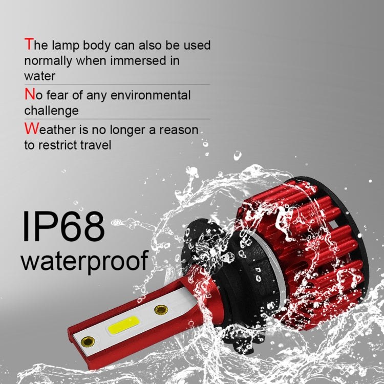 Q6 2 PCS H7 25W 3000LM 6000K IP68 LED Headlight Bulbs High Beam Conversion Kit DC 9-36V (White Light)