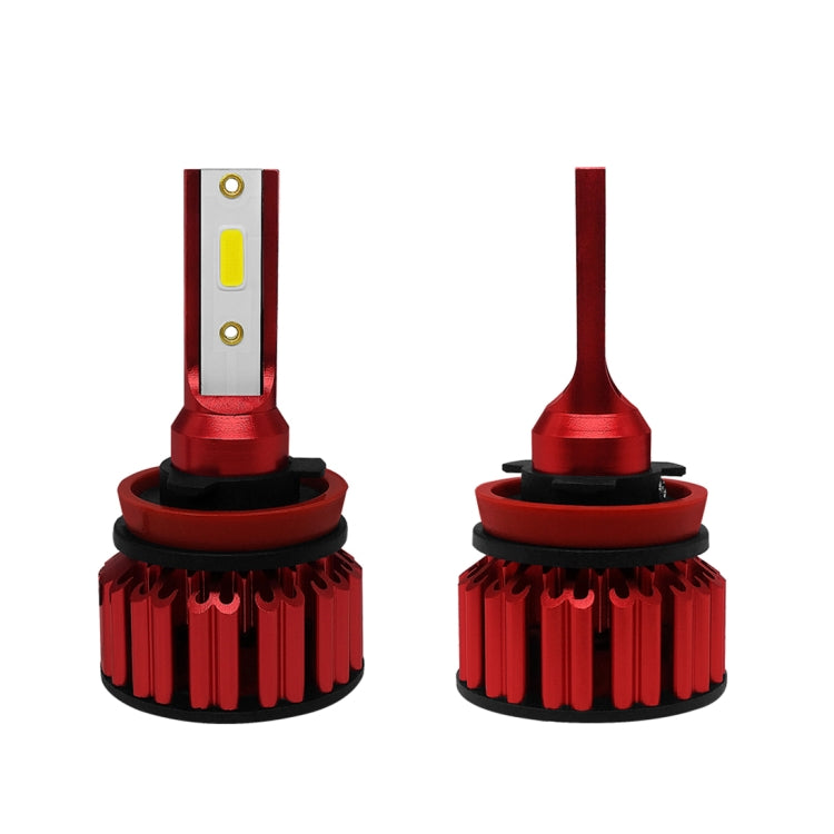 Q6 2 PCS H8 / H9 / H11 25W 3000LM 6000K IP68 LED Headlight Bulbs High Beam Conversion Kit DC 9-36V (White Light)