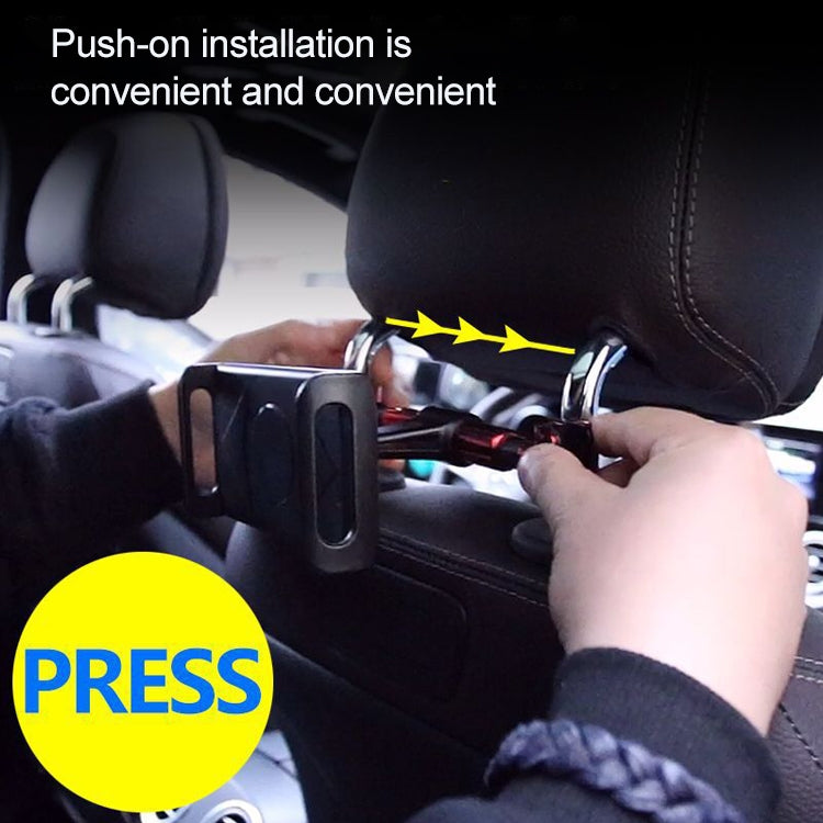 360 Degree Rotating Snap-on Rear Seat Car Phone Holder for 4-11 inch Mobile Phones / Tablets