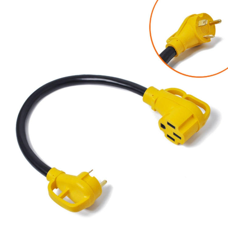125V 30A Male to 50A Female Plug RV Boat Marine Adapter, Cable Length: 60cm