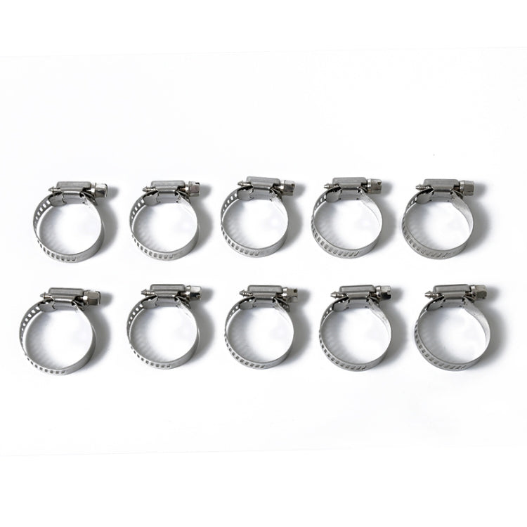 58 PCS Stainless Steel Adjustable Worm Gear Hose Clamp Fuel Line Clip with Screwdriver, Diameter Range: 6-38mm