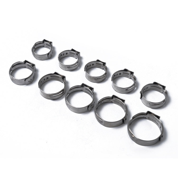 90 PCS Adjustable Single Ear Plus Stainless Steel Hydraulic Hose Clamps O-Clips Pipe Fuel Air, Inside Diameter Range: 5.3-22.6mm