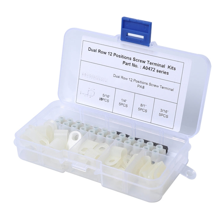 25 PCS 300V 20A PA8 12 Position Barrier Screw Terminal Block Wire Dual Row Connector Strip with R Type Line Clamp