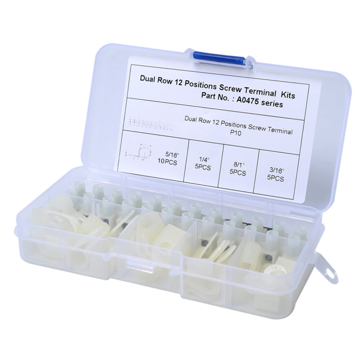 25 PCS 300V 30A PA10 12 Position Barrier Screw Terminal Block Wire Dual Row Connector Strip with R Type Line Clamp