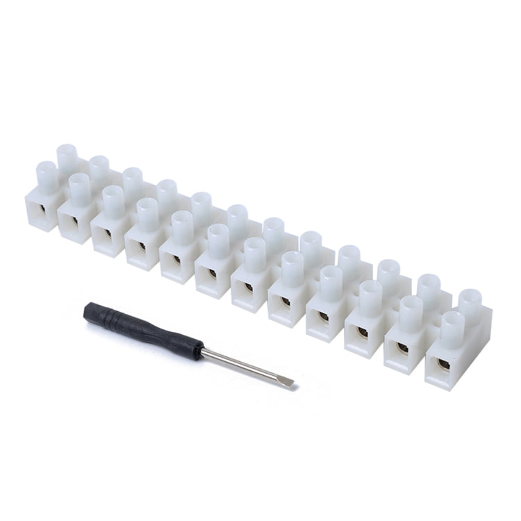 25 PCS 300V 30A PA10 12 Position Barrier Screw Terminal Block Wire Dual Row Connector Strip with R Type Line Clamp