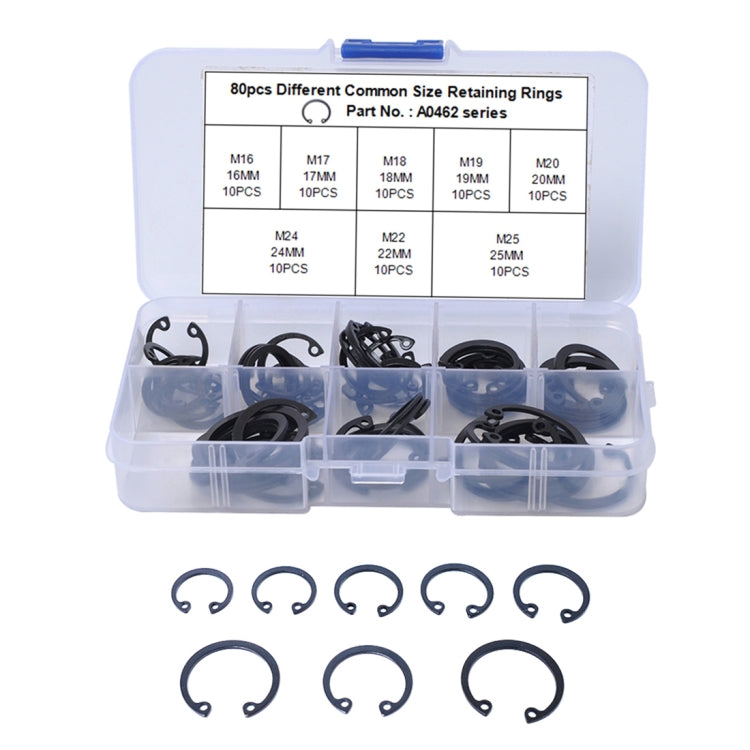 80 PCS Car C Shape Circlip Snap Ring Assortment Retaining Rings