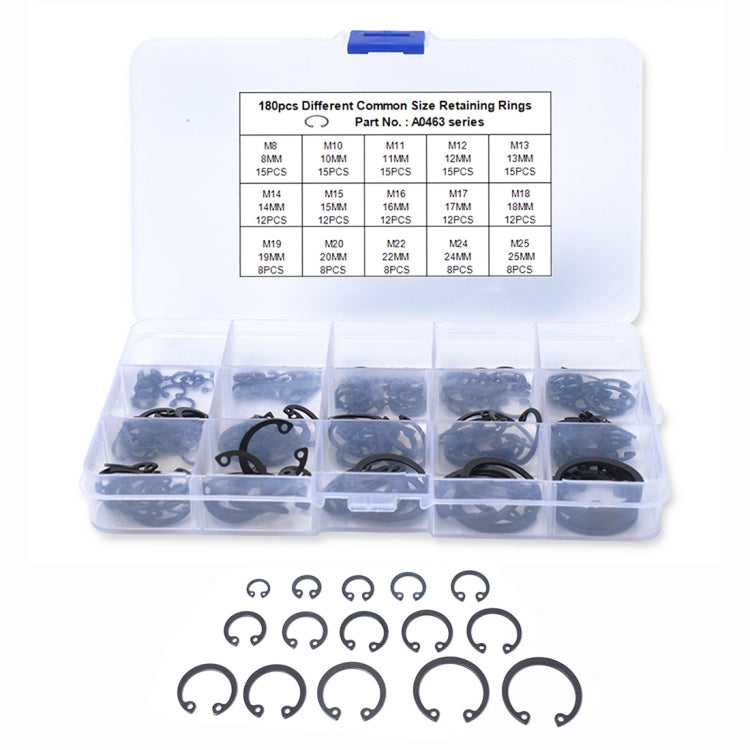 180 PCS Car C Shape Circlip Snap Ring Assortment Retaining Rings