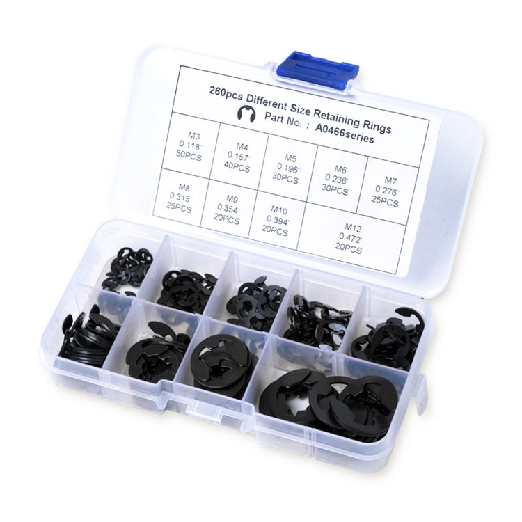 260 PCS Car E Shape Circlip Snap Ring Assortment Retaining Rings