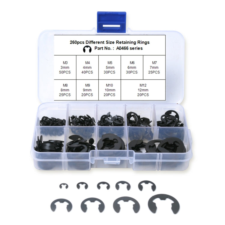 260 PCS Car E Shape Circlip Snap Ring Assortment Retaining Rings