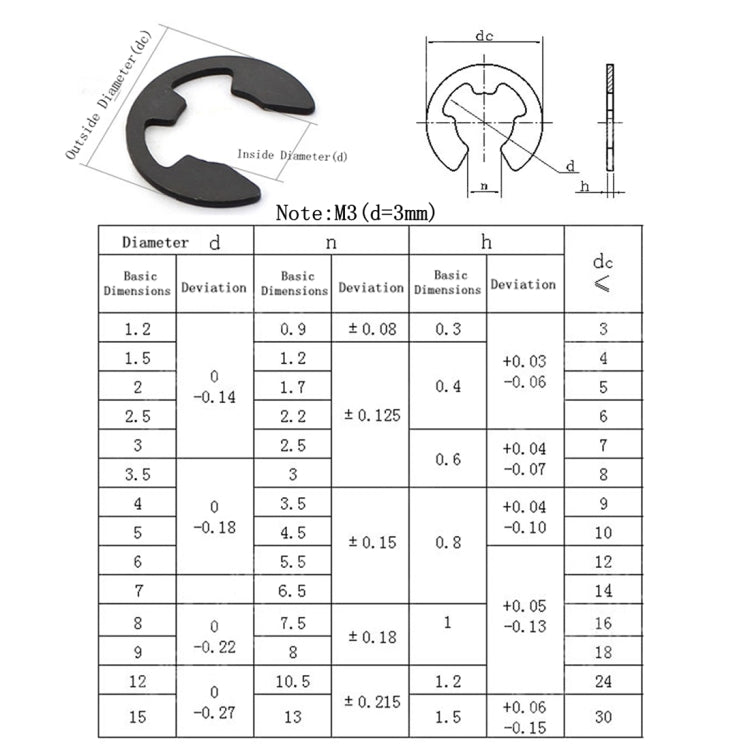 260 PCS Car E Shape Circlip Snap Ring Assortment Retaining Rings