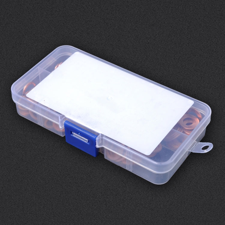 200 PCS O Shape Solid Copper Crush Washers Assorted Oil Seal Flat Ring Kit for Car / Boat / Generators