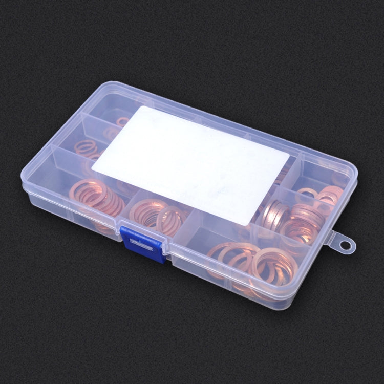 150 PCS O Shape Solid Copper Crush Washers Assorted Oil Seal Flat Ring Kit for Car / Boat / Generators