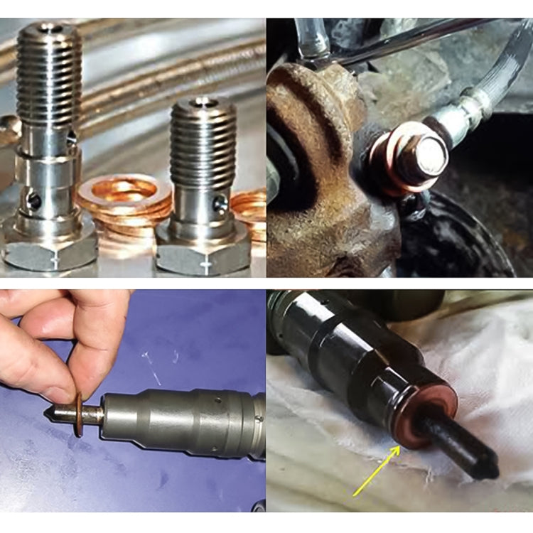 150 PCS O Shape Solid Copper Crush Washers Assorted Oil Seal Flat Ring Kit for Car / Boat / Generators