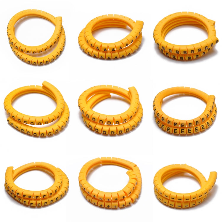 900 PCS 1.5 Square Millimeter 0-9 A-F Yellow PVC Number Tube Cable Marker Kit