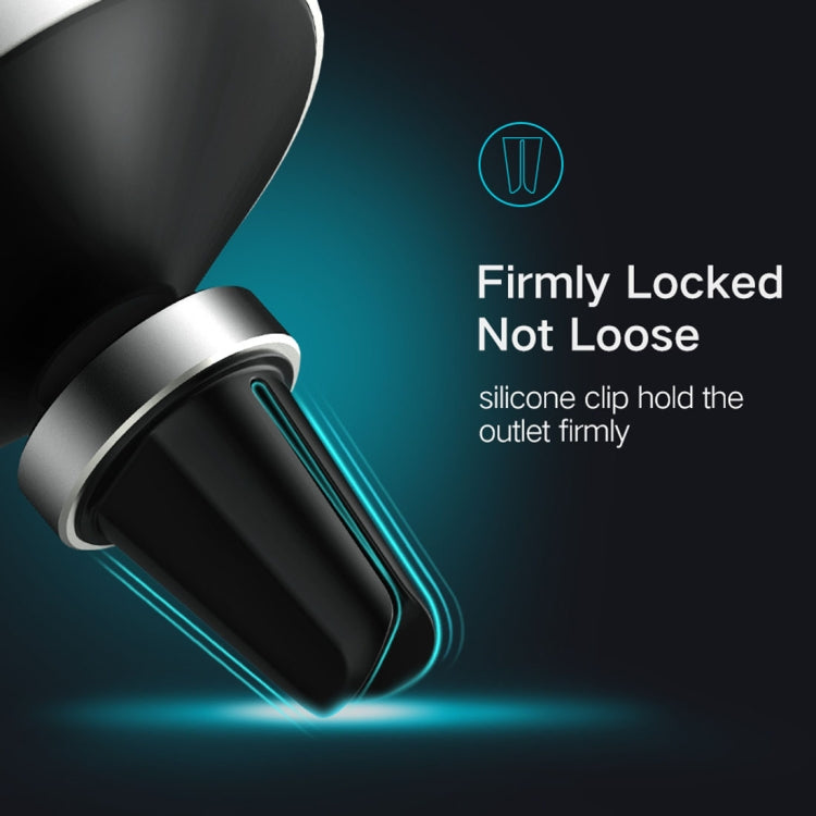 10W Aluminum Alloy Magnetic QI Standard Car Air Outlet Vent Wireless fast Charger with Intelligent LED Indicator, For Galaxy, Sony, Lenovo, HTC, Huawei, and Other Smartphones(Black)