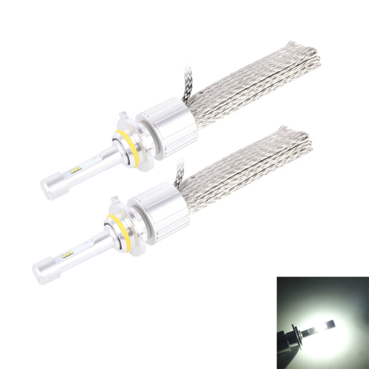 2 PCS 9005 45W 5500LM 6000K 6 High Power LEDs Car Canbus Headlamp Light, DC 8-32V(White Light)