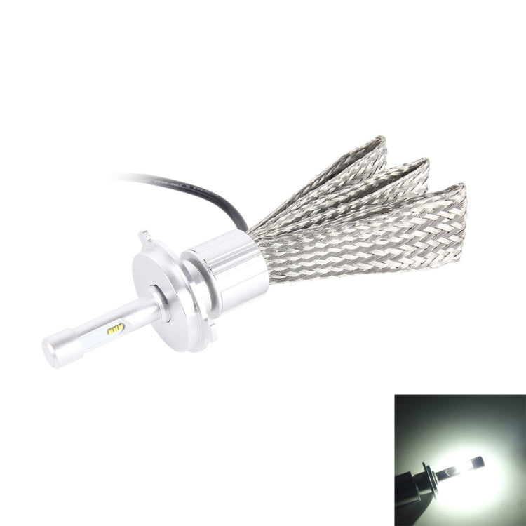 2 PCS H4 45W 5500LM 6000K 6 High Power LEDs Car Canbus Headlamp Light, DC 8-32V(White Light)