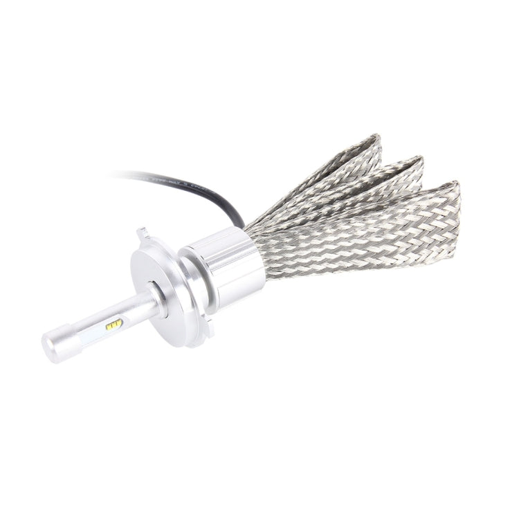 2 PCS H4 45W 5500LM 6000K 6 High Power LEDs Car Canbus Headlamp Light, DC 8-32V(White Light)