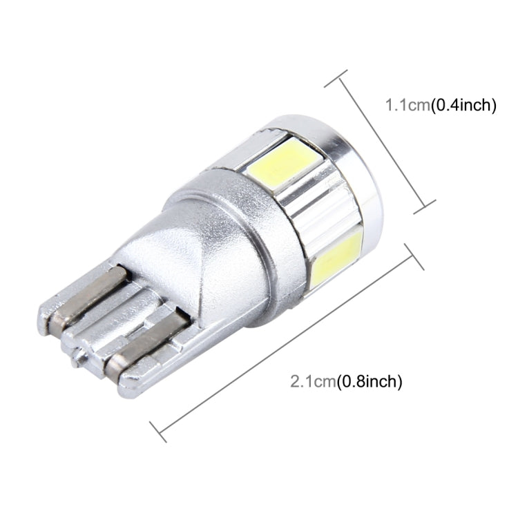2 PCS T10 3W 300 LM 6000K Constant Current Car Clearance Light with 6 SMD-5730 LED Lamp, DC 12V (Pink Light)