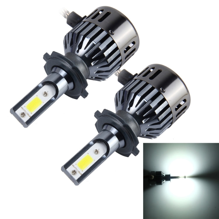 2 PCS H7 32W 2800 LM 6000K Car Auto LED Headlight with 2 COB LED Lamps And Dustproof Cover, DC 9-18V(White Light)