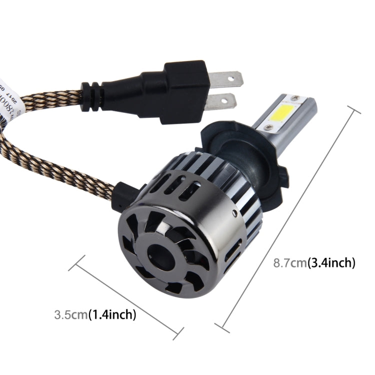 2 PCS H7 32W 2800 LM 6000K Car Auto LED Headlight with 2 COB LED Lamps And Dustproof Cover, DC 9-18V(White Light)