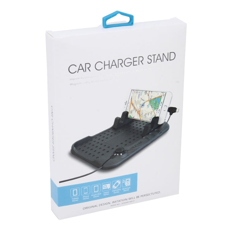 Silicone Pad Dash Mat Cell Phone Car Mount Holder Cradle Dock With 2 in 1 Charging Cable With Magnetic Adsorption Stande, For Phone GPS MP3 MP4 MP5